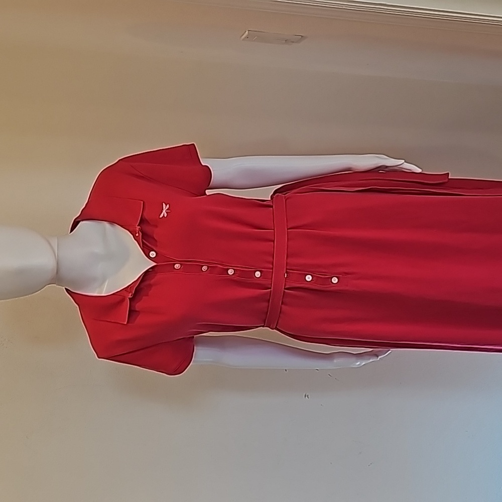 Talbots Dress pink maxi Polo  dress Size L Cotton